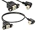 Printer Extension Cable USB 2.0 B Adapter Male to Female Connections 90 Degree Socket Right Angled Scanner Cord with Screw Panel Mount 0.5m