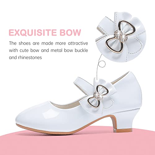 Image of Dufannie Girls Dress Shoes Princess Flats Heels for Toddler Little Big Kids