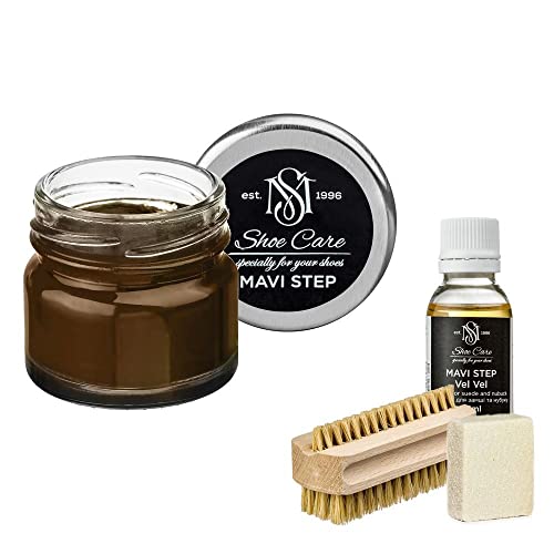 Kit d'entretien chaussures daim nubuck Aurora produit de soin de luxe Espresso