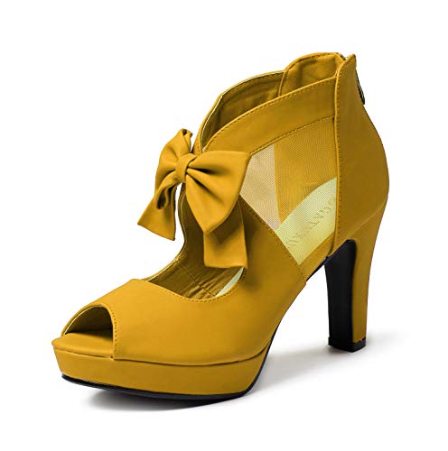 Image of GATUXUS Open Toe Women Platform High Heel Shoes Bows Strappy Sandals
