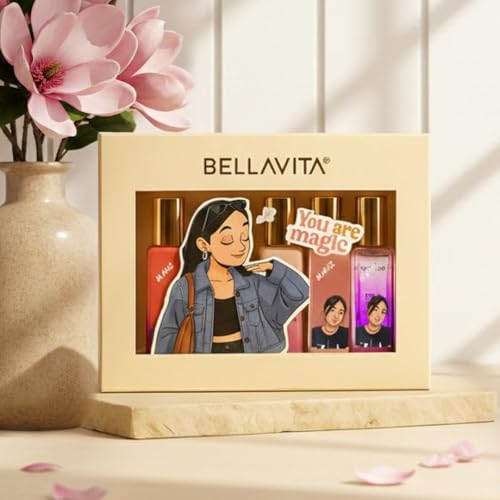 Image of Perfumes (Customized Luxury Perfume Gift Set for Women 4x20ml | BellaVita Original EDP Spray Set | Long Lasting Fruity Floral Scent Luxury Gift for Her)