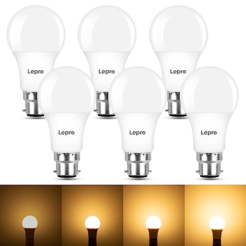 Lepro Dimmable Bayonet Light Bulb, 60W Equivalent, Warm White 2700K, 7W 800 Lumen Light Bulbs Bayonet
