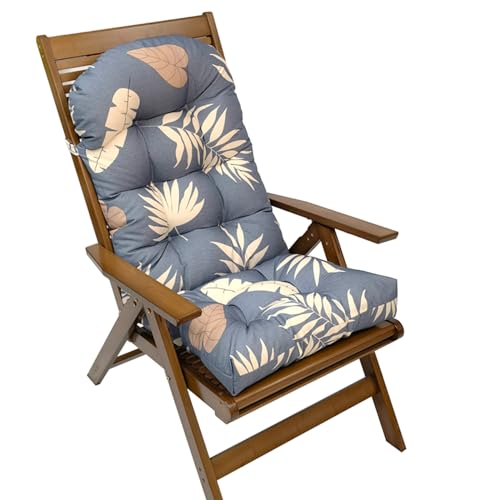Gollense Adirondack Chair Cushion Rocking Chair Cushions High Back Patio Chair Pad for Indoor/Outdoor Water-Resistant Lounge Chair Replacement Seat Pillow with Ties for Garden Furniture (Leaf)