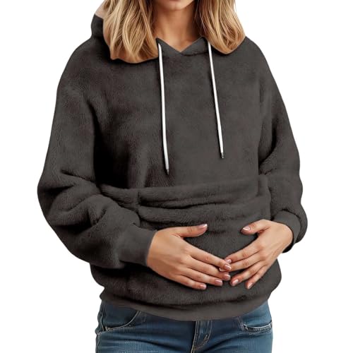 Sweat-shirt à capuche femme poches solides fini les mains froides