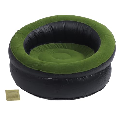 Cerlyiont Sofá Hinchable de PVC Flocado, Cómodo y Portátil para Salón, Dormitorio o Exterior – Diseño Ergonómico, Soporta hasta 200 kg (Verde)