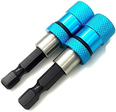 PANOVOS (2Pcs) 1/4" Power Driver Drill tools Hex Drill Bits Screwdriver Bit Holder adapter set Screw Magnetic Drill Adjustable Screw Depth Bit