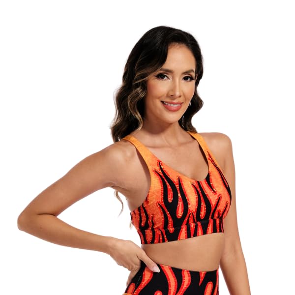 Women's Strappy Sports Bra Removable Padded Bra Comfort Yoga Bra Tops Activewear for Workout Running Fitness