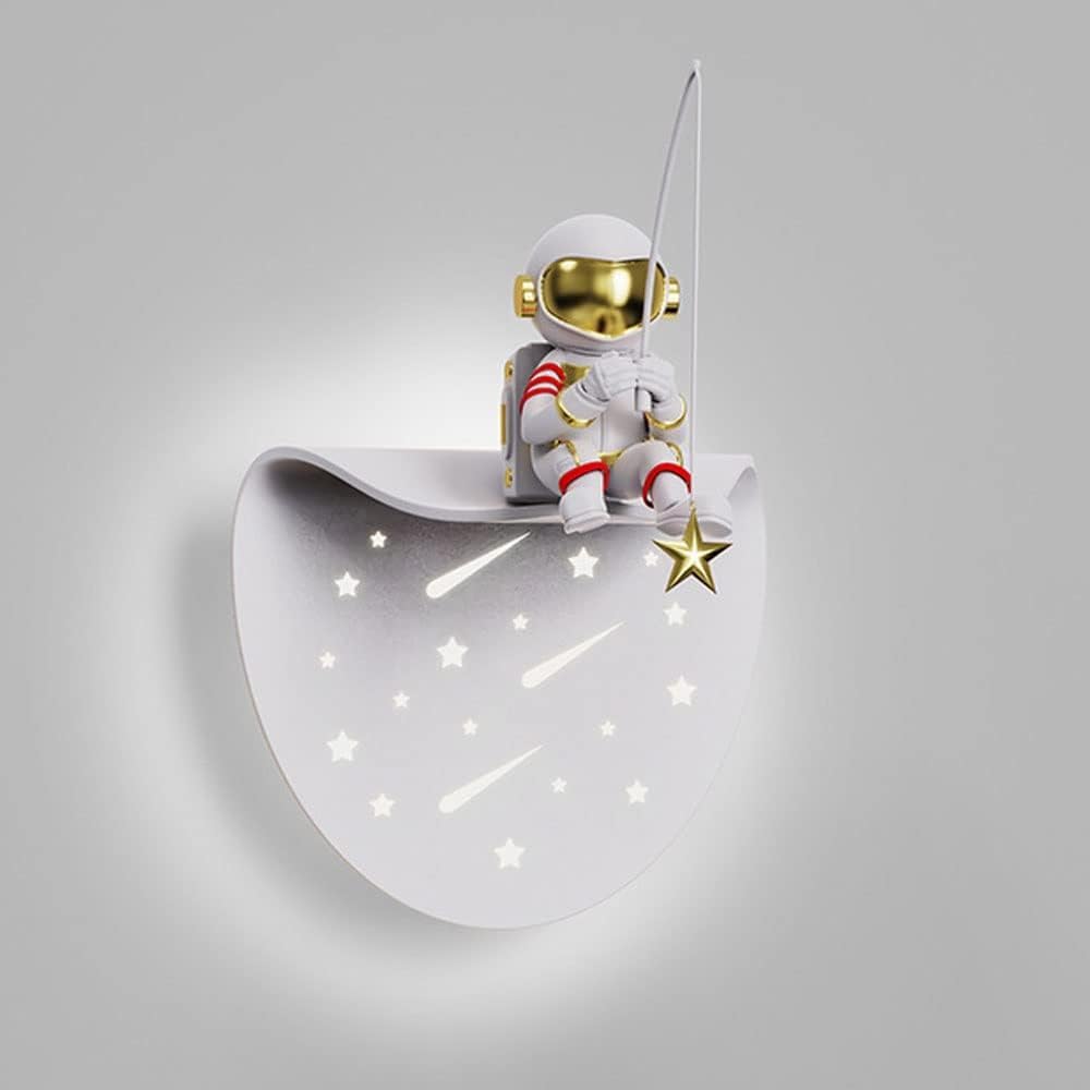 SXSCARKX Home Creative Decoration Astronaut Children's Wall Lights Fixture For Bedroom Dimmable LED Sconce Modern Bedside Mounted Lamp Girls Room Bathroom
