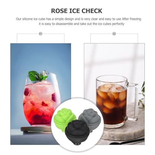 Molde de silicona para hielo en forma de flor 3 piezas miniatura 4
