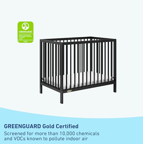 Graco Teddi 4-in-1 Convertible Mini Crib with Bonus Mattress, Black - image 2