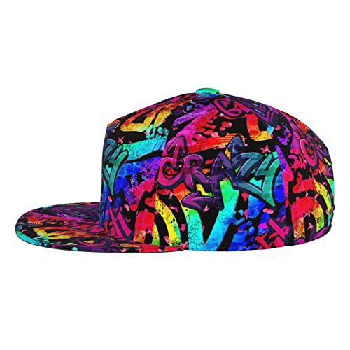 Fashion Hip Hop Style Adjustable Snapback Hat For Men And Women Sun Cap Graffiti Cap Doodle Baseball Cap Flat Bill Brim Hat #TOP2