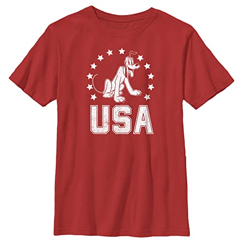 T-shirt Pluto Disney garçon rouge idéal pour l'école et les parcs