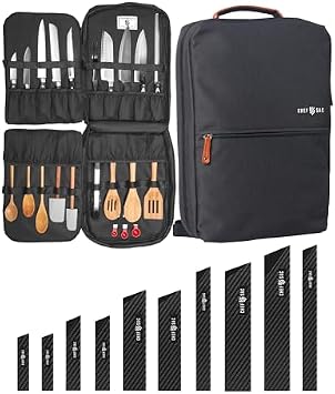 Modern Chef Knife Backpack with 10-Piece Knife Guards Set for Chefs & Students