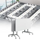 Design polyvalent : cette table de salle de conférence pliante offre une flexibilité grâce à ses caractéristiques pliables et épissables, ce qui la rend facile à réorganiser pour différents paramètres. La table d'apprentissage rectangulaire à rabat est idéale pour les salles de réunion et le bureau, ainsi que les salles de séminaire et les salles de classe, s'adaptant à vos besoins en espace sans effort.