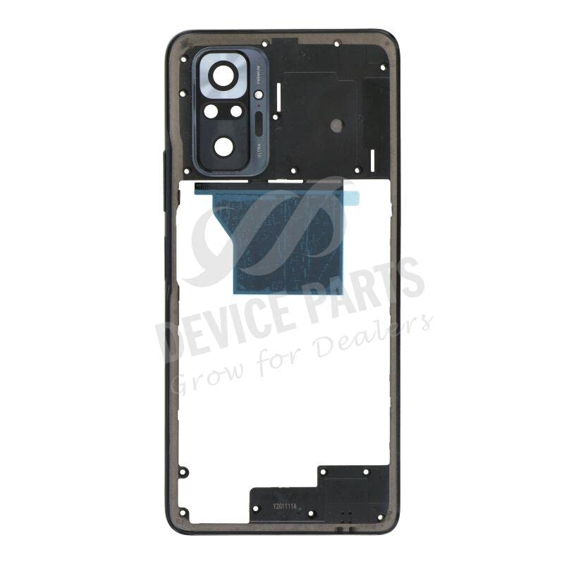 (SPAREWARE) Body Midlde Ring with Power Volume Key Camera Lens with Camera Frame for Xiaomi Redmi Mi Note 10 Pro Max : Darknight Black (Middle Ring)-image-21
