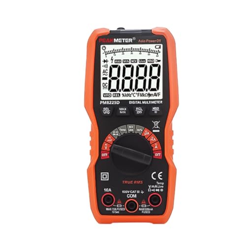 PEAKMETER PM8225 PM8225B/C/D Digital Multimeter Ampmeter Voltmeter AC DC Current Multimetro Digital Multi Meter NCV Test Multi-Tester for Electricians(PM8225D)