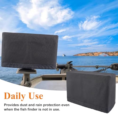 Image of Fishfinder Cover 3-10in,Depth Finder Oxford Fabric Waterproof Protection Accessories,for Hummingbird Lowrance Models,Protects Your Screen and Device from Sun Adverse Weather Damage Fishing