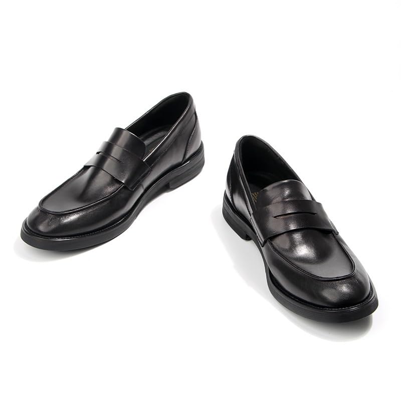 Men's Slip On Leather Business Formal Shoes Loafers Non-Slip Rubber Soft Sole Lightweight Leather Casual Shoes Classic Breathable Dress Shoes3