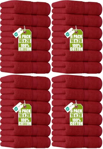 Image of Utopia Towels 24 Pack Premium Hand Towels Set, 16 by 28 inches, 100% Ring Spun Cotton, Ultra Soft and Highly Absorbent 600GSM Towels for Bathroom, Gym, Shower, Hotel, and Spa, Red