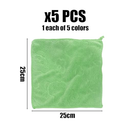 Set di 5 Asciugamani Quadrati in Rilievo - Panni Stampati per Bambini, Multiuso per Cucina e Pulizia - immagine 3