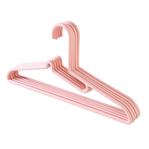 Cintre en plastique avec ouverture en S rose pour robe et costume