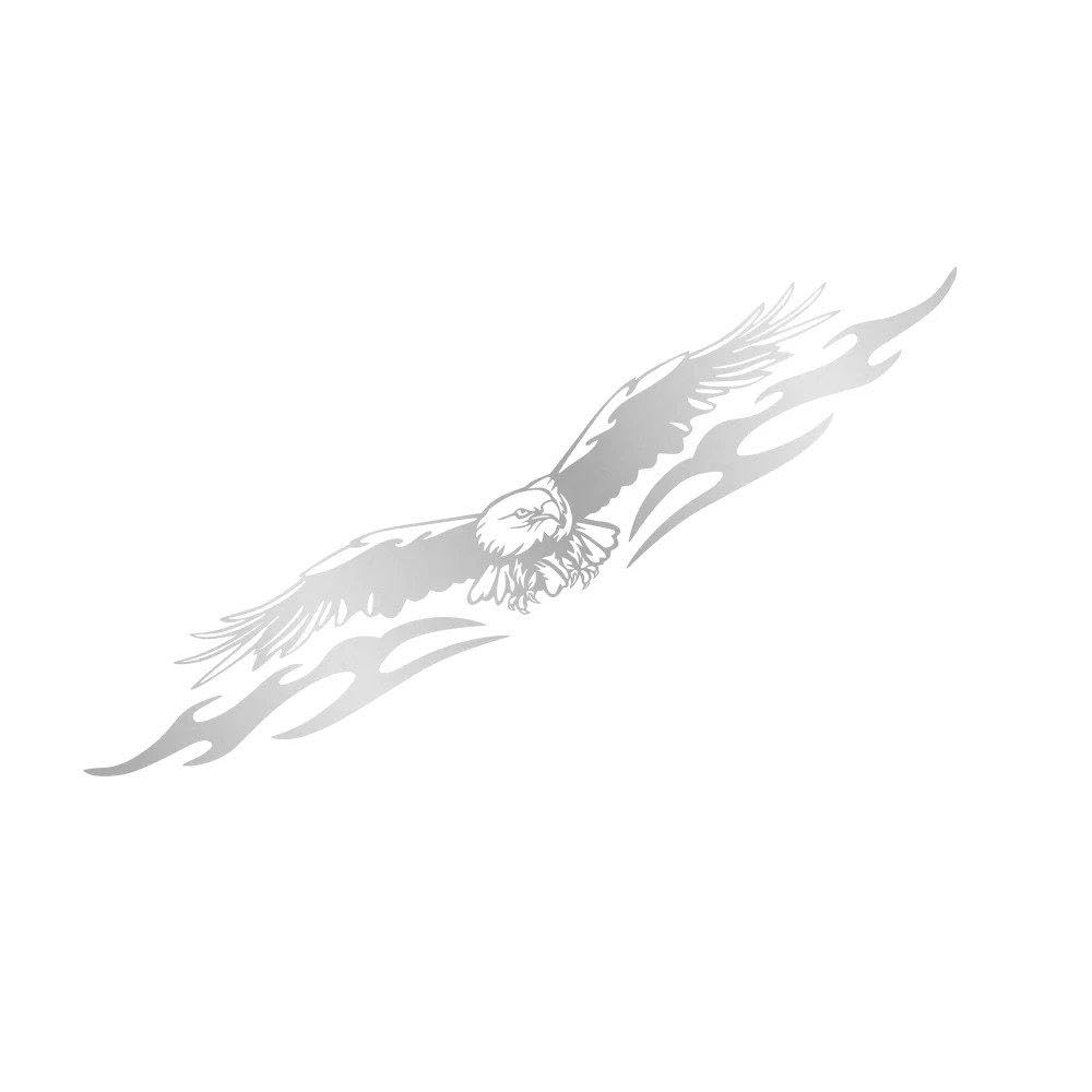 Bertdcx Matt Silver Auto Accessory Car Windshield Stickers Automobile Truck Windscreen Eagle Shape Vinyl Cover Decor Decal(Matt Silver)