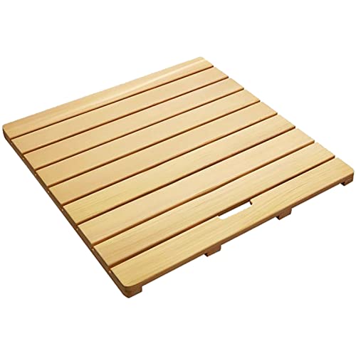 Genérico Alfombrilla de Ducha Plegable de Madera de Teca con Patas de Goma Antideslizantes. Elegante Alfombrilla de baño de Madera. Antideslizante para Interiores y Exteriores con Patas de Goma resis