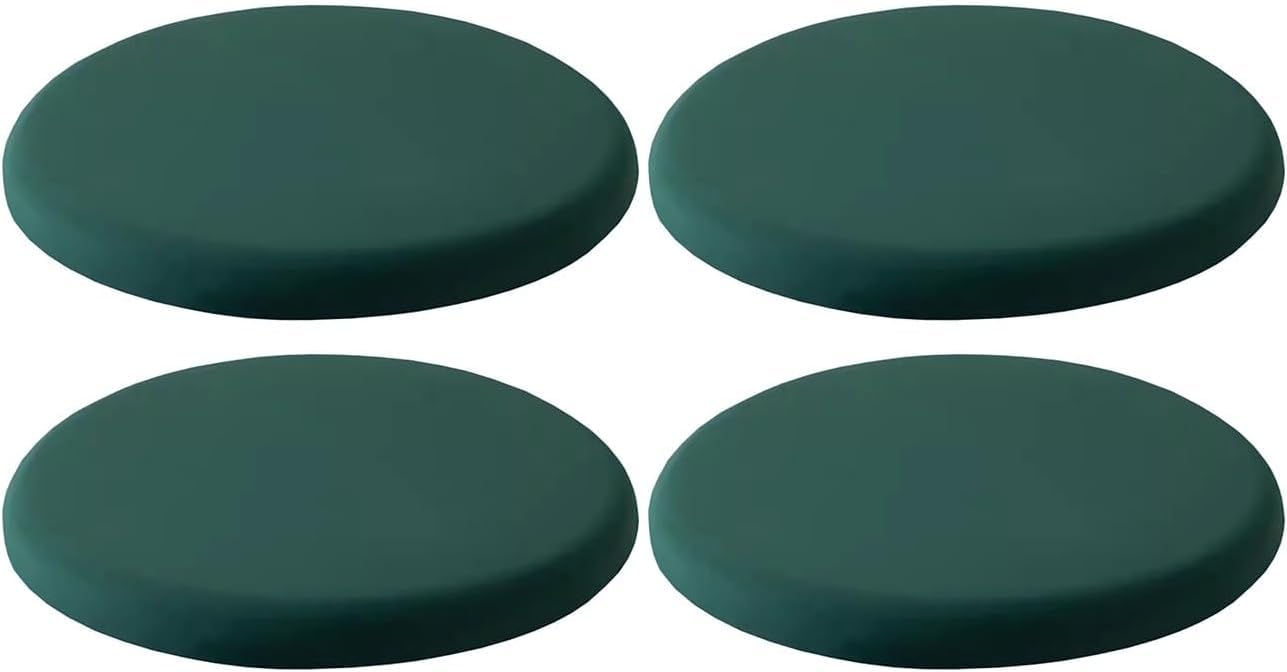 JingNian Rundes Sitzkissen Aus Memory-Schaum, 1/2/4er-pack, Rundes Hockerkissen, Rundes Stuhlkissen Für Barhocker, Rundes Bistro-stuhlkissen, Waschbar(Size:35cm(4pack),Color:dunkelgrün)