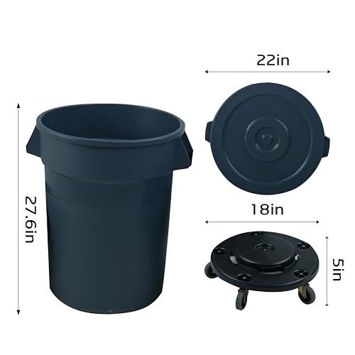 Caneca de basura exterior con ruedas y tapa 32 galones 2 unidades miniatura 2