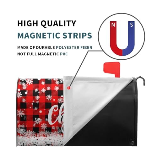 Image of Merry Christmas Mailbox Cover Standard Size 25.5 inch X 21 inch Winter Snowflake Xtmas Decor Oversized Mail Box Covers Mailbox Wraps Letter Post Box Cover for Home Garden Yard Outside