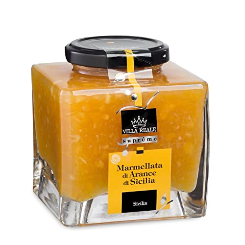 VILLA REALE SUPREME Mermelada, Mermelada de Naranjas Sicilianas 340 Gr. Especialidades Sicilianas, Crema para Untar para el Desayuno. 100 % Made in Italy Cover