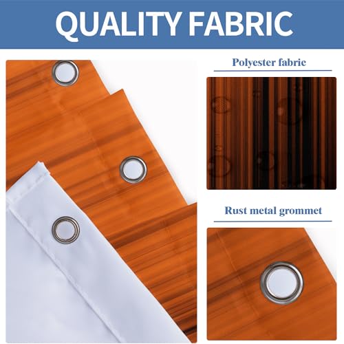 Image of AAtter Orange and Black Shower Curtain Abstract Ombre Boho Terracotta Striped Bright Art Gothic Two Tone Gradient Extra Long XL Large Home Bathroom Decor Bathtub Set with 12 Hooks, 72x84, Modern