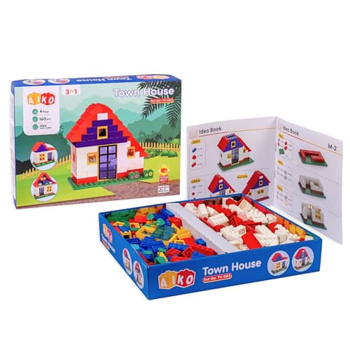 Image of AIKO Town House Set No. 3 | Premium ABS Plastic Building Blocks | Multi-Colour Construction Toy for Kids | STEM Educational Blocks with Idea Book | Best Gift for Boys & Girls