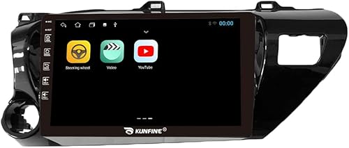 Miniatura 4 de Kunfine Navegación Android para coche, radio GPS estéreo, pantalla de cámara inversa de 10 pulgadas, pantalla táctil IPS Headunit Tablet Pad Media