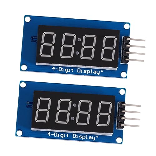KONTONTY 2pcs Display Module 7 Segment Module 4 Seven Segment Display LED Display Digital Tube Clock 4- Tube LED Module Optoelectronic Displays Resin
