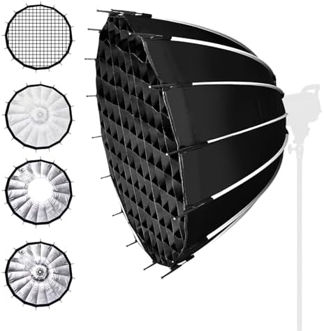 EMART Softbox 65 cm, soft box diameter dimbare LED-verlichtingsset 135 W 3000-6500 K voor fotografie, video, fotografie, studio-portretten, live streaming
