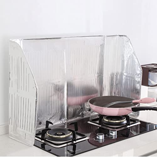 Luxshiny Kitchen Oil Barrier Foil Board 47X20 Inch Aluminum Stove Splash Guard Heat Resistant Non-Stick Oil Splatter Screen Easy Clean - Image 3