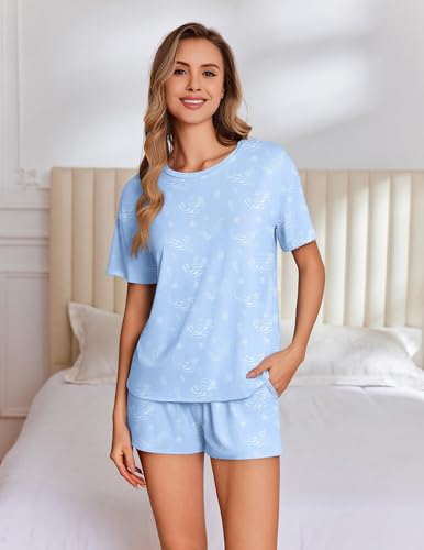 Image of Ekouaer Pajamas for Women Set Viscose from Bamboo Pjs 2 Piece Lounge Sets