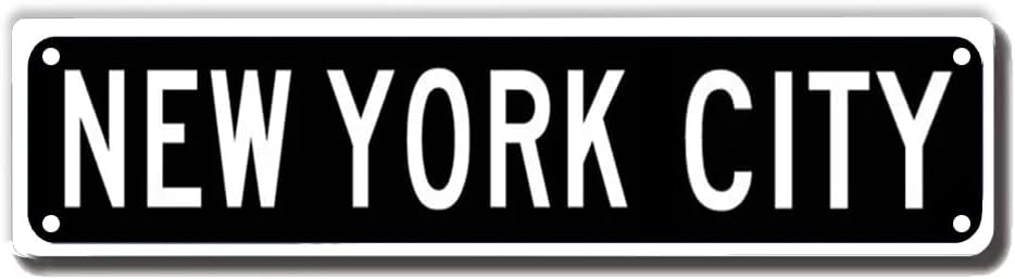ERMUHEY New York City Street Sign, New York City Gift, New York City Wall Decor for Home Office Bedroom Driveway Garage Man Cave Plaque Quality Metal Sign 16x4 Inch