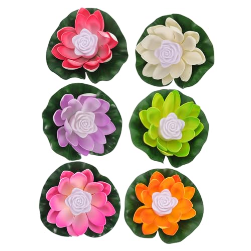 RORPOIR 6pcs Lotus Lamp Flower Light Decors Water Floating Lamps Floating Flower Lamps Decorative Light Led Floating Lights Flower Candle Lights Lamps Electronic River