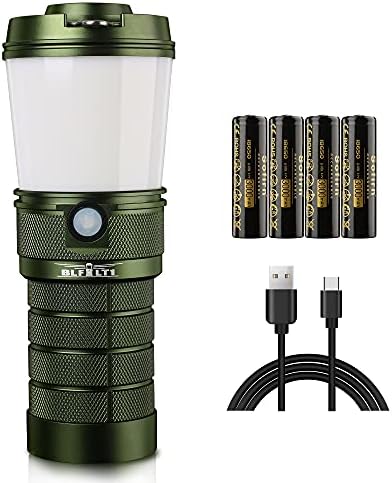 Sofirn New LT1 Rechargeable Lantern with 600LM ,Camping Lantern with 8X Samsung LH351D LED Powerful Flashlight,Green4 * 18650 Batteries Included,Super Bright for Outdoor, Type C Power Bank Function