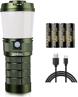 Sofirn New LT1 Rechargeable Lantern with 600LM ,Camping Lantern with 8X Samsung LH351D LED Powerful Flashlight,Green4 * 18650 Batteries Included,Super Bright for Outdoor, Type C Power Bank Function
