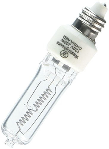 Image of Westinghouse 0446900, 250W T4, E11 Mini-Can Base Clear 1300Hr 4000LM 120V Halogen Light Bulb