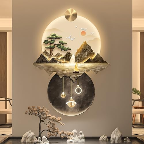 MAXXSWEETS Decoración de Pared 3D con Luces Led, Decoración del Hogar, Lámpara de Decoración de Cuadros Colgantes, para Sala de Estar, Entrada, Pasillo