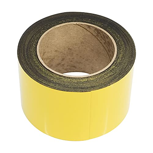 Yellow Magnetic Racking Tape 10m x 90mm - Wipeable Label Strip for Shelving Warehouse & Inventory, Flexible, Cut-to-Size, Reusable