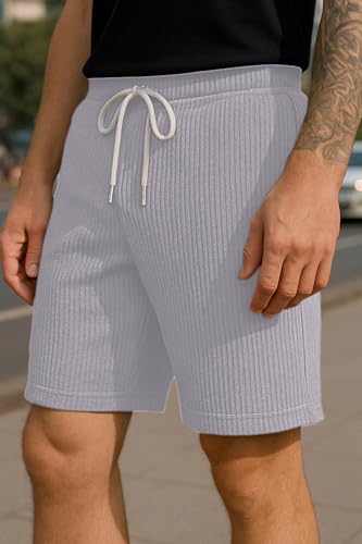 Image of Vogaan Men's Casual Slim Fit Shorts | Stylish Above Knee Shorts with Elastic Waist & Side Pockets Summer Wear for Gym Lounge Travel & Outdoor