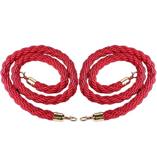 Corde de séparation rouge lot de 2 cordons en velours de 1,5m