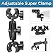 Sequpr Super Clamp Double Camera Clamp, Camera Clamp Mount with Non-Slip Head, Magic Arm Double Ball Head Adapter for Photography Light Stand, Umbrella, Selfie Stick, Reflector, Desktop, Cross Bars