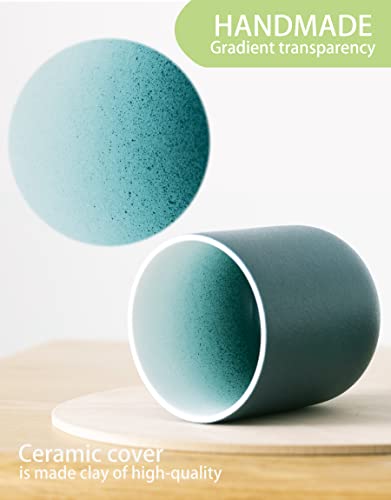 Essential Oil Diffuser,Nature Ceramic Diffuser,Stone Ultrasonic Essential Oil Diffuser for Aromatherapy (Blue) - Image 4