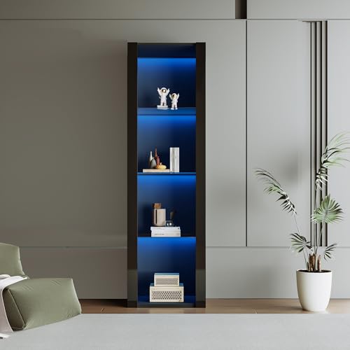 Moimhear Vitrina de alto brillo con iluminación